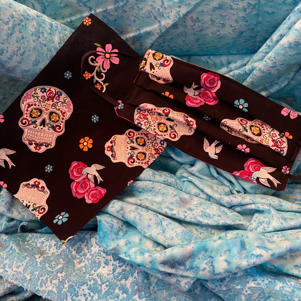 100% cotton non-medical sugar skull mask.